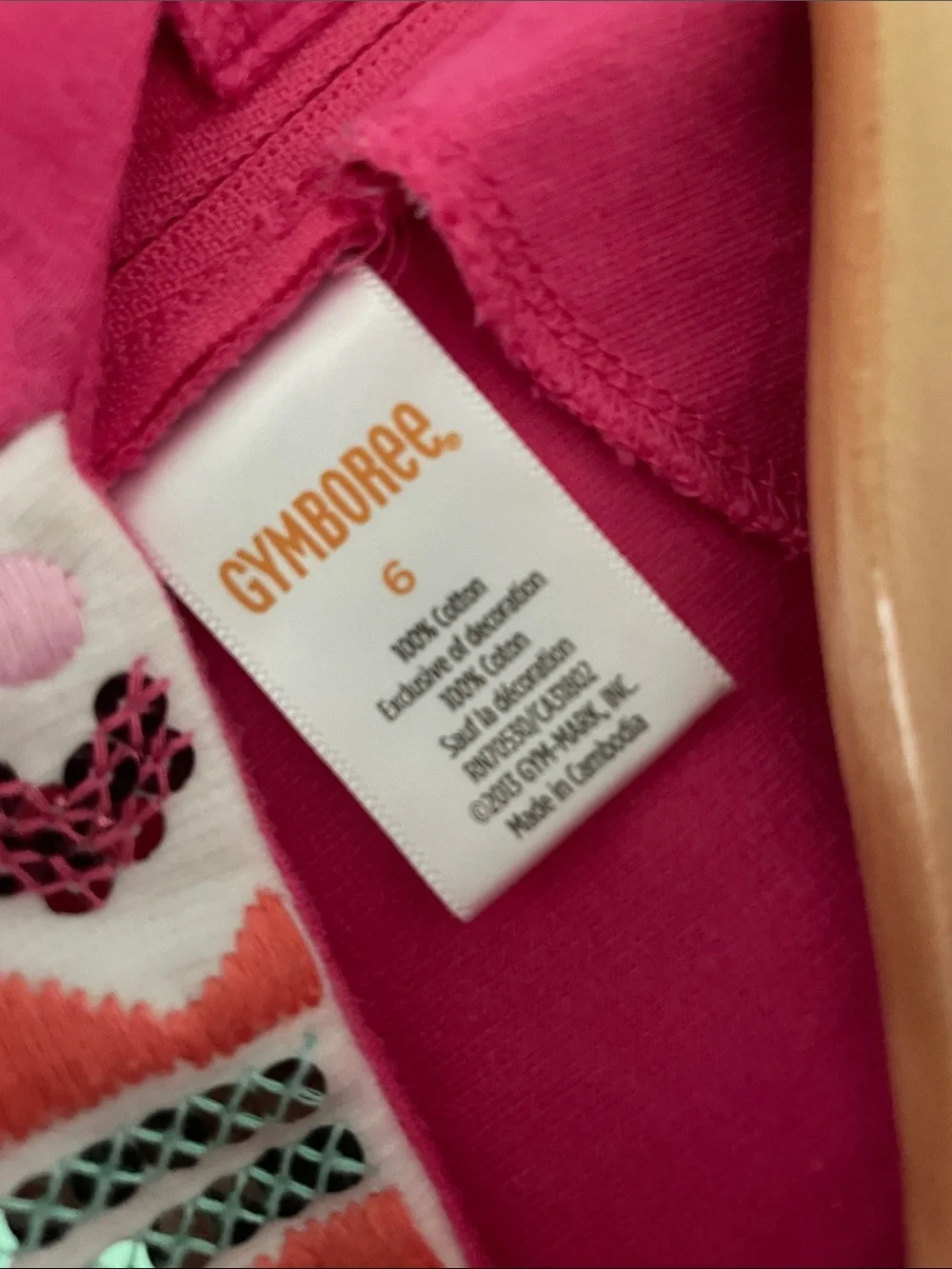 Gymboree Bright Pink Embroidered Panel Shift Dress size:6